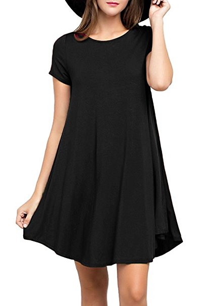 VIISHOW Women's Short Sleeve Casual Loose T-Shirt Dress