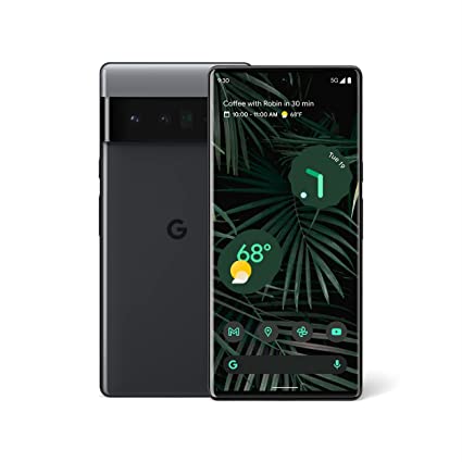 Google Pixel 6 Pro 5G 128GB 12GB RAM Factory Unlocked (GSM Only | No CDMA - not Compatible with Verizon/Sprint) International Version - Stormy Black