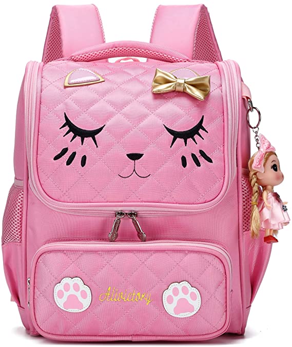 Girls Backpacks, Waterproof Cute Backpack for Kids Toddler Girl Preschool Bookbags Elementary School Bags (Small, A-Pink)
