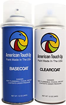 American Touch Up Paint Compatible with 1989-1999 Toyota | 205 Satin Black Metallic | Spray Paint (Basecoat/Clearcoat)