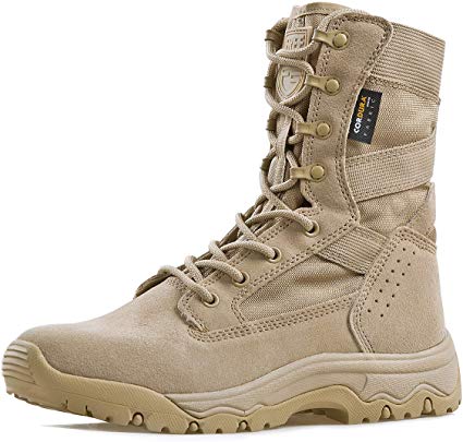 FREE SOLDIER Men’s Tactical Boots 8 Inches Lightweight Combat Boots Durable Suede Leather Military Work Boots Desert Boots