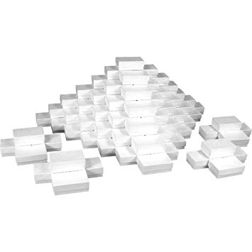 White Jewelry Gift Boxes Cotton Filled #21 (Case of 100)