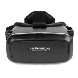 SainSonic VR SHINECON Virtual Reality Headset 3D VR Glasses for Android and Apple Smartphones within 6 Inch ideal for 3d Videos Movies Games Black