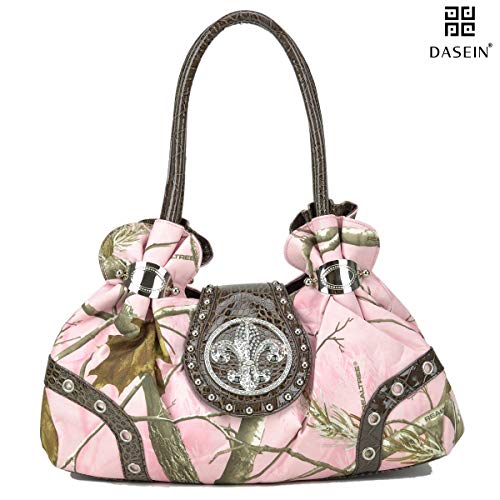 Dasein in Realtree Camouflage Camo Purse Studded Shoulder Bag Handbag with Rhinestone