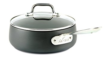 All-Clad E7852664 HA1 Hard Anodized Nonstick Dishwasher Safe PFOA Free Sauce Pan Cookware, 2.5-Quart, Black