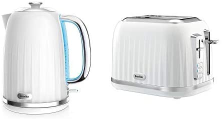 Breville Impressions Kettle & Toaster Set with 2 Slice Toaster & Electric Kettle (3 KW Fast Boil), White