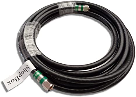 ShopBox Black Quad Shield RG-6 Coax Cable for (CATV, Satellite TV, or Broadband Internet) (40 Foot)