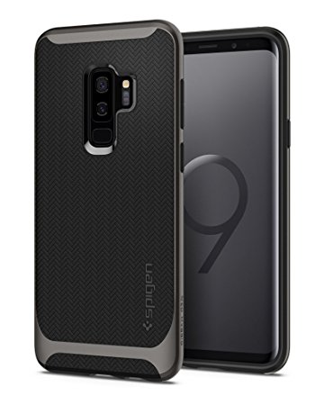 Spigen 593CS22943 Neo Hybrid Galaxy S9 Plus Case with Flexible Herringbone Pattern Protection and Reinforced Hard Bumper Frame - Gunmetal