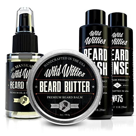 ULTIMATE Beard Grooming Kit Everything you need to treat condition and style your beard Including our Amazing Beard Oil, Beard Balm, Beard Wash & Beard Rinse. Organic and Handmade in the USA!