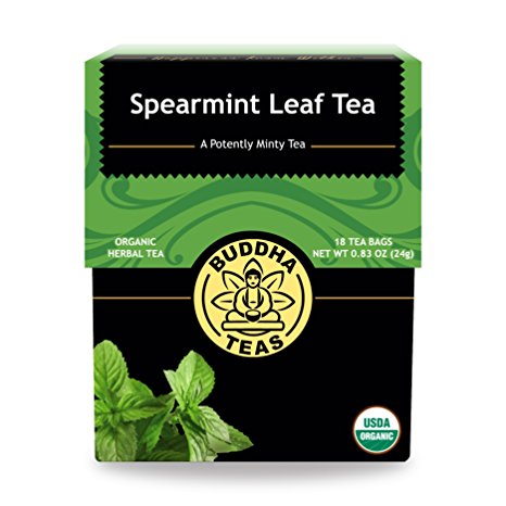 Organic Spearmint Tea - Kosher, Caffeine-Free, GMO-Free - 18 Bleach-Free Tea Bags