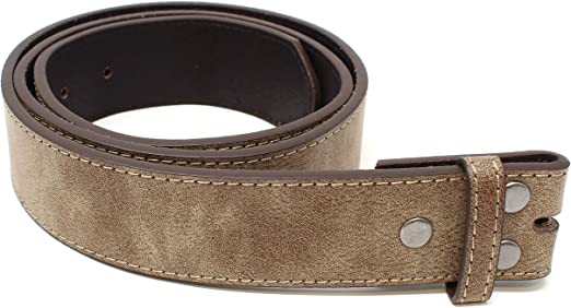 BC Belts Leather Belt Strap with Vintage Distressed Texture 1.5" Wide with Snaps