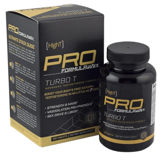 High T PRO TURBO T - Most Advanced All Natural Testosterone Booster w Fenugreek - 30 Day Supply 120 Ct