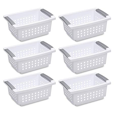 Sterilite, Medium Stacking Basket, White (12 Count)