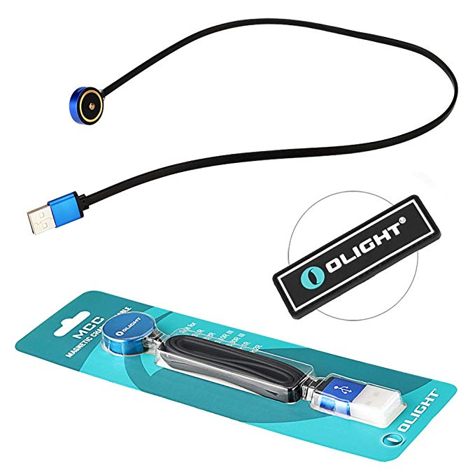 Bundle: Olight MCC Magnetic Charging Cable for Using in the Car, or with a Power Bank and Solar Charger Built for the Olight S1R, S2R, S10R III,S30R III,H1R,H2R LED Flashlight