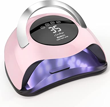 UV Light for Nails Easkep 120W - UV Nail Lamp Gel Nail Polish Nail Dryer UV LED Nail Lamp UV Lamp Curing Lamp Faster Professional Portable Handle Nail Machine for Home and Salon (Pink)
