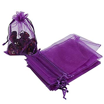 HRX Package 100pcs Organza Bags, 4"x 6" Wedding Favors Gift Drawstring Bags Jewelry Pouches