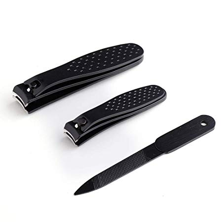 Ithyes Nail Clippers Nail Cutter Set Toenail Fingernail Clippers Kit for Thick Nails Stainless Steel Sharp Sturdy trimmer Nail File set for Men & Women, Set of 3
