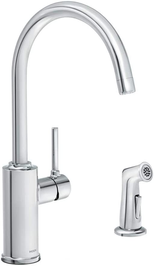 MOEN 87702 Sombra Single-Handle Standard Kitchen Faucet with Side Sprayer in Chrome