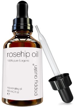 Organic Rosehip Oil by Poppy Austin® - DOUBLE SIZED 60ml - 100% Pure & Cold Pressed Rose Hip Seed - To Soften, Heal & Hydrate Your Entire Body - Best for Face, Dry Skin, Fine Lines & Acne Scars