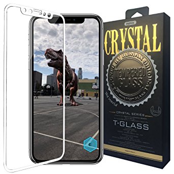 iPhone X Screen Protector, REMAX Full Coverage Tempered Glass Front Case Friendly 3D Touch HD Clear Anti-Scratch 9H Hardness Screen Protector Film for Apple iPhone X 2017 White