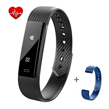 Fitness Tracker Watch,LOVK Pedometer Watch Bluetooth Waterproof Activity Health Tracker Smart Bracelet with Sleep Monitor Slim Touch Screen USB Charging Port Sports Step Counter for Women Kids