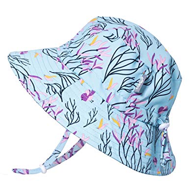 JAN & JUL Girls Quick-Dry Sun-Hat 50 UPF Protection, Adjustable Straps, for Baby, Toddler, Kids