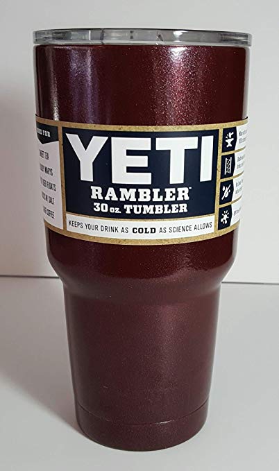 Yeti Rambler 30 Oz, Stainless Steel, Powder-coated, with New Magslide Lid (Metallic Maroon)