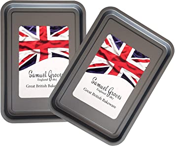 2x Samuel Groves – 35cm Baking Trays, Non Stick, Made In England by Chabrias LTD
