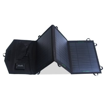 KINGSOLAR8482 195W 5V Foldable Solar Panel Portable Solar Charger Dual USB PortSupport Fast Charging and Automatic Recognition Technology Solar Battery Charger for Camping Hiking Backpacking Compatible with iPhones iPad iPod Mini AirSamsung Galaxy PhonesMotorola NokiaBlackberryLGHTCGPS Bluetooth Speakers Gopro Cameras and any 5V USB DevicesBlack