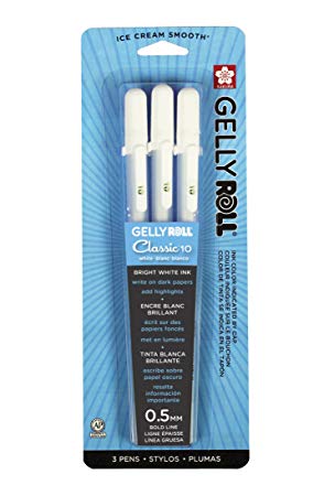 Sakura 57453 Gelly Roll Classic 10 (Bold Pt.) 3pk Pen, White