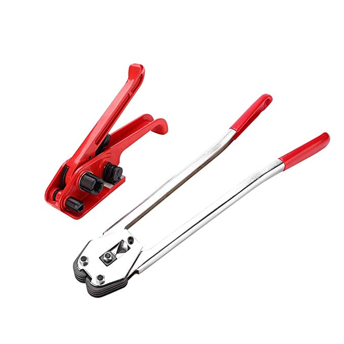 Manual Plastic Strap Kit, Manual PP/PET Plastic Strap Tensioner & Sealer Hand Strapping Sealing Packing Tool Set