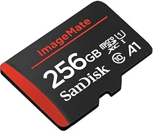 SanDisk ImageMate 256GB A1 U1 MicroSDXC Memory Card with Adapter -SDSQUAC-256G-AW6KA, BLACK