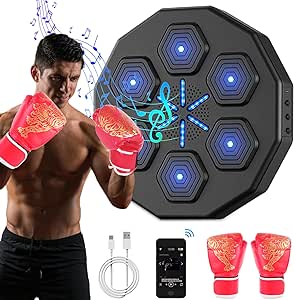 YTTL Music Boxing Machine, Music Boxing Machine with Boxing Gloves, Music Boxing Machine for Adults, Boxing Machine for Home,Indoor and Gym(Black)