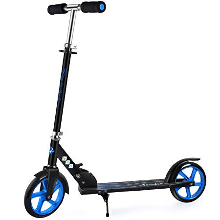 BELEEV Scooters for Kids 8 Years and up, Foldable Kick Scooter 2 Wheel, Quick-Release Folding System, 3 Adjustable Height, Large 200mm Wheels Great Scooters for Adults and Teens