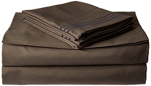 Elegant Comfort 1500 Thread Count Wrinkle Resistant Egyptian Quality Ultra Soft Luxurious 4-Piece Bed Sheet Set, Full, Gray