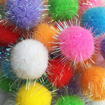 Rimobul Assorted Color Sparkle Balls My Cat's All Time Favorite Toy, 20 Piece