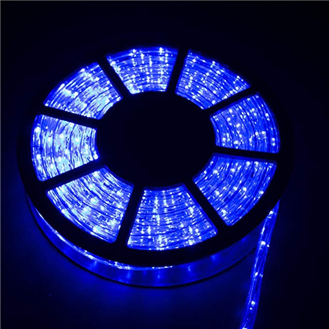 PUPZO LED Rope Lights,50FT-150FT 540-1620leds Strip Lights Waterproof Home in/Outdoor Christmas Decorative Party Lighting (50FT, Blue)