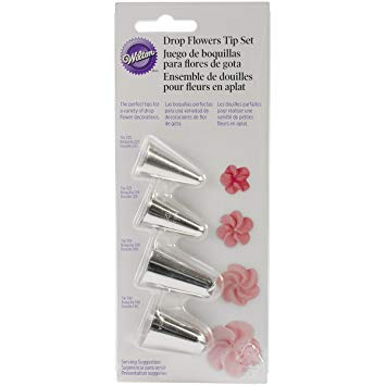 Drop Flower Decorating Piping Tip Set, 4 piece set