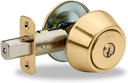 YH Collection Deadbolt Single Cylinder in Polished Brass