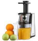 VonShef 150W Slow Masticating Single Auger Juicer Extractor - Yields more Juice and is Easy Clean
