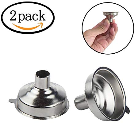 WOVTE Stainless Steel Mini Funnel for Essential Oil Bottles Flasks Pack of 2