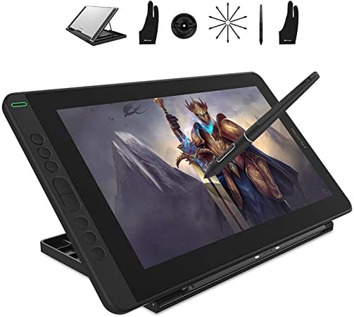 HUION Kamvas 13 2020 Graphics Drawing Tablet Green with Adjustable stand-13.3inch, PW517 Stylus Pen and 10x Extra Pen Nibs and 2 Gloves Included