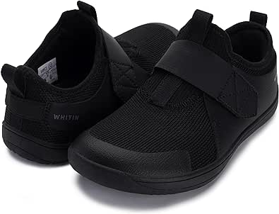 WHITIN Little/Big Kid Wide Width Barefoot Shoes | Boys/Girls Minimalist Elastic Opening Sneakers | Flexible- Zero Drop Sole