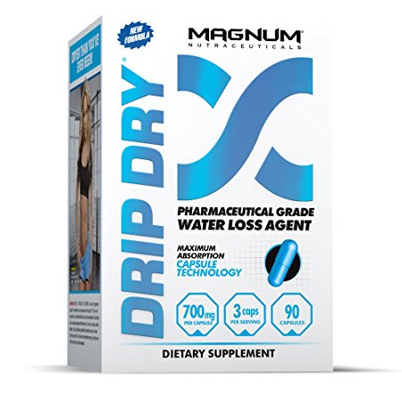 Magnum Nutraceuticals Drip-Dry - 90 Capsules - Reduce Water Weight - Defines Lean Muscle - Strong Natural Diuretic - Define Lean Muscle - Eliminates Muscle Cramps