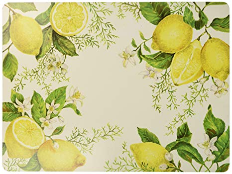 Benson Mills Cork Placemats (Sweet Citrus Lemon, 12" X 16" Rectangular Set of 4)