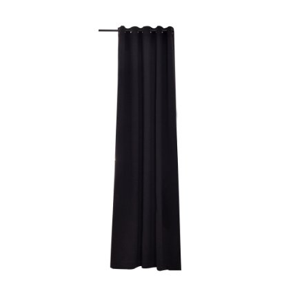 H.Versailtex Double Wide Blackout Window/Door Curtains, Thermal Insulated Feature, Grommet/Eyelet Top,96 by 84 inch -Solid in Jet Black(Set of 1 Panel)