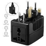 Universal Travel Adapter 2 Universal Sockets Covering More Than 150 Countries - US UK EU AU - Black