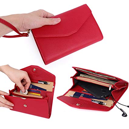 Zg Wristlets for Women, Cell Phone Clutch Wallet, Passport Wallet, All In One Purse Extra Capacity