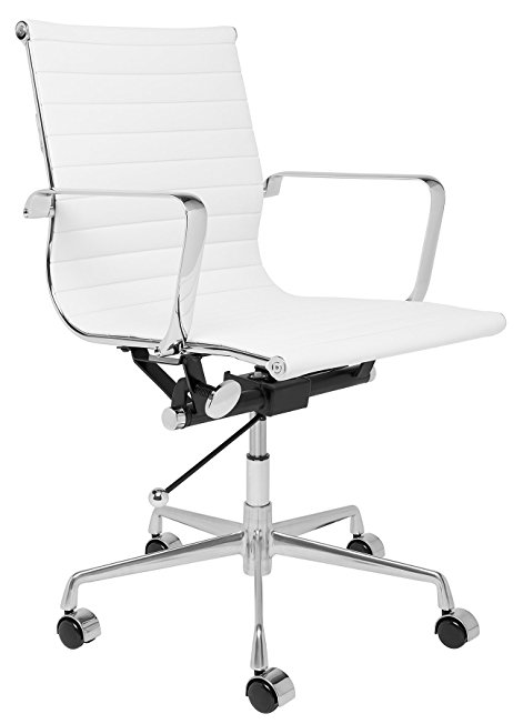 SOHO Eames Style Ribbed Management Office Chair (White)