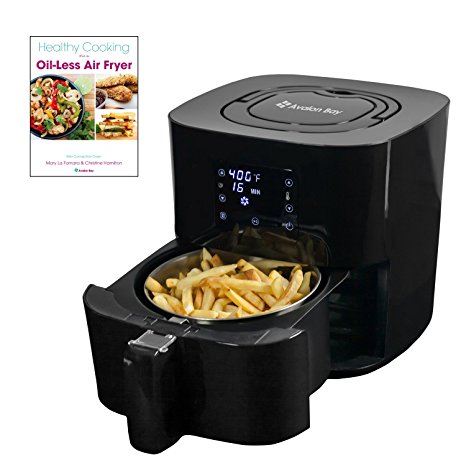 Avalon Bay Digital Air Fryer with Stainless Steel Basket, For Healthy Fried Food, 8 Presets, 2.65 Quart Capacity, AF25BSS